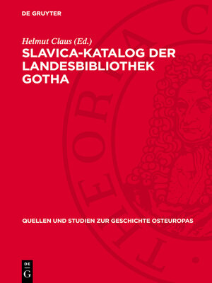 cover image of Slavica-Katalog der Landesbibliothek Gotha
